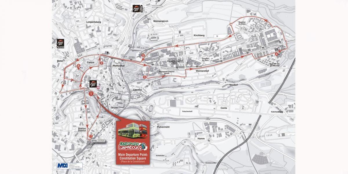 karte hop on hop off Luksemburga