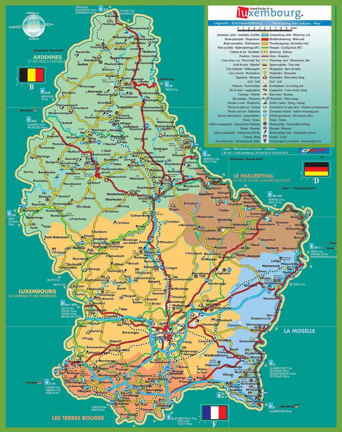 Luksemburga objektiem kartē