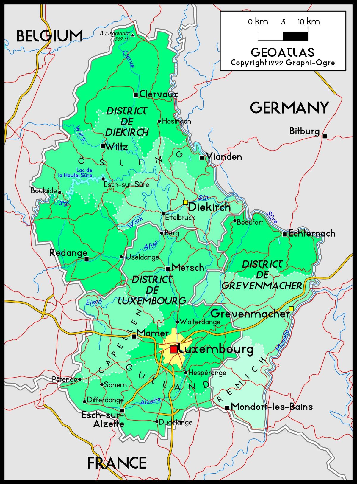 Luksemburga atrašanās vieta kartē