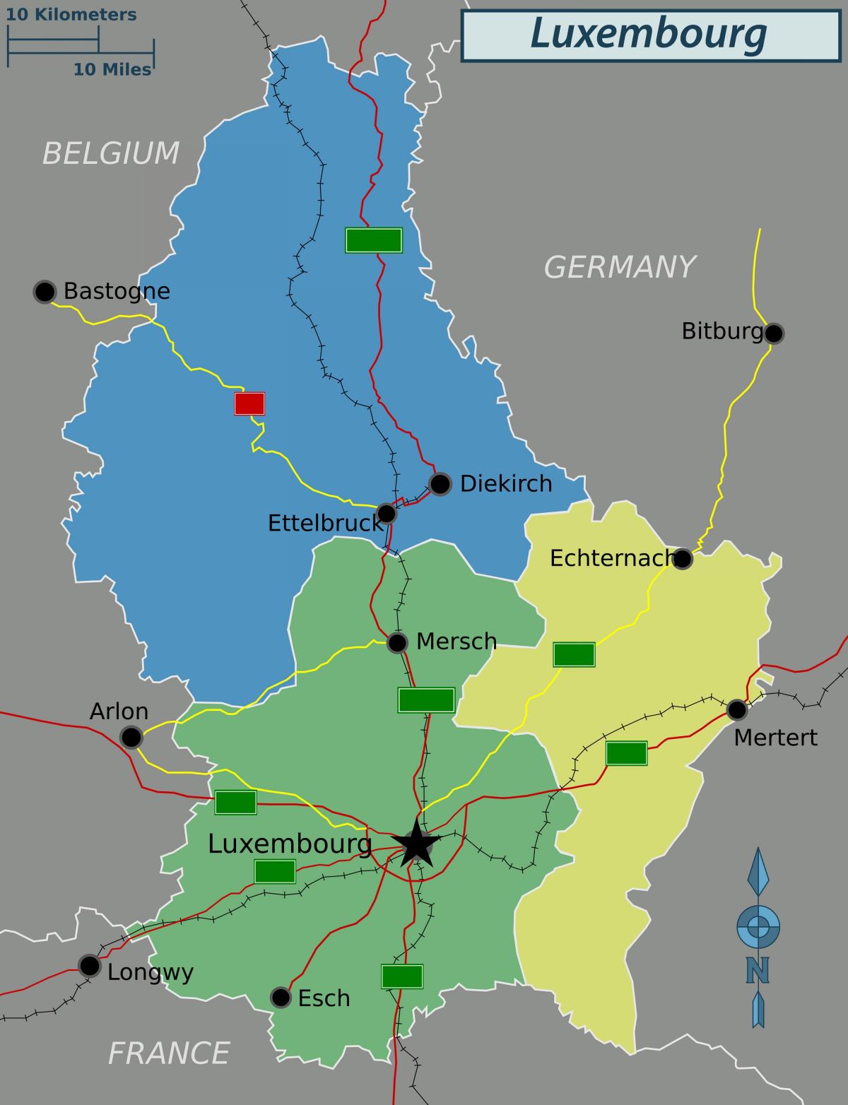 karte Luksemburga politisko