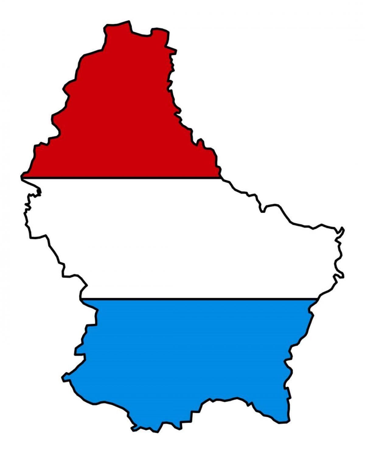 kartes Luksemburgas karogu 