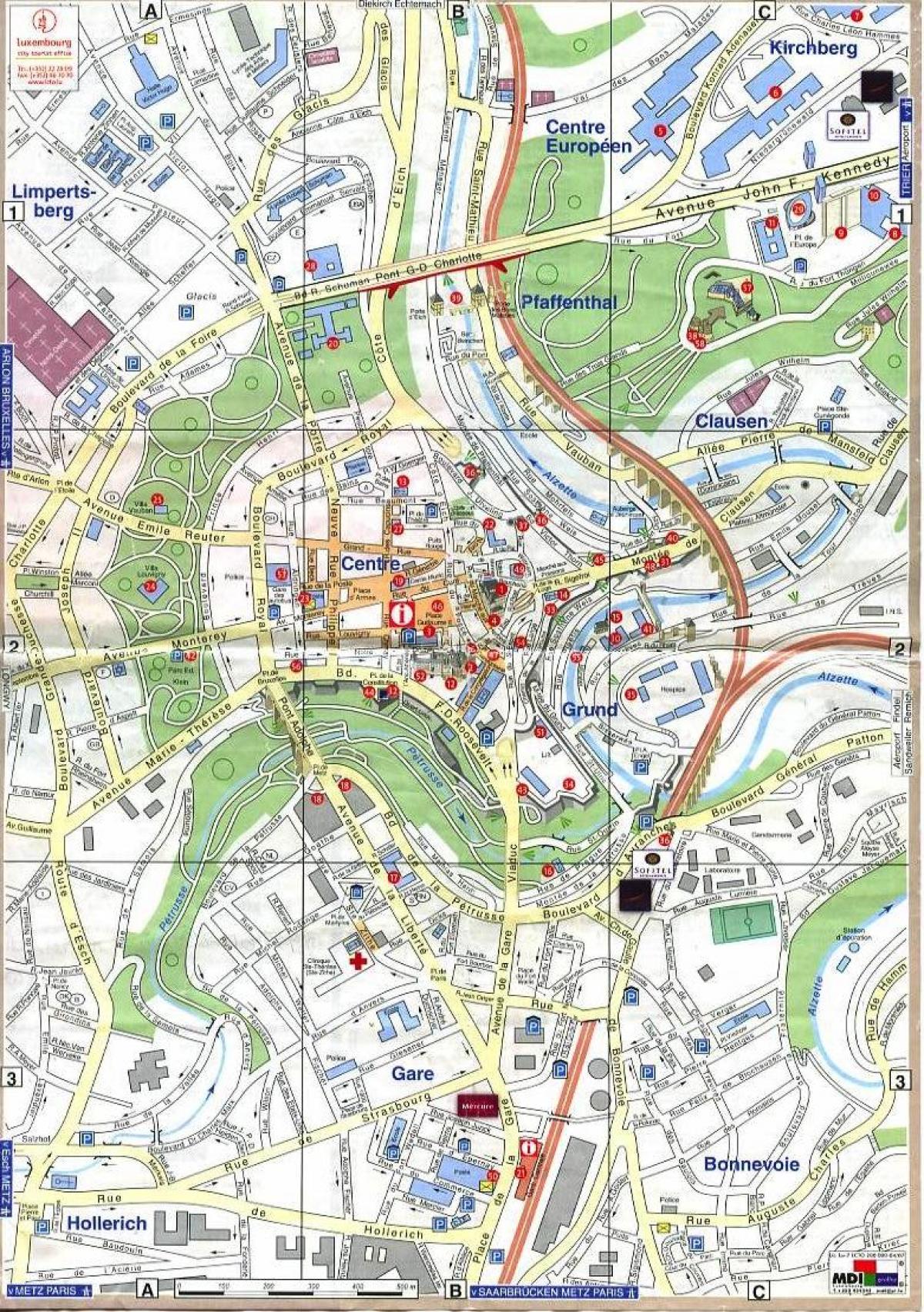 kartes Luksemburgas vecpilsētu